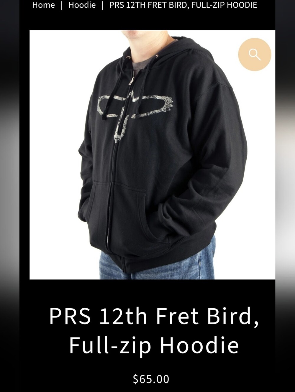 PRS 12th Fret Bird Full Zip Hoodie